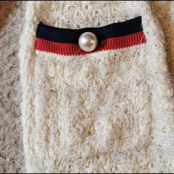 tweed cardigan Xs Japan shibuya brand cream beige - Picture 7 of 7